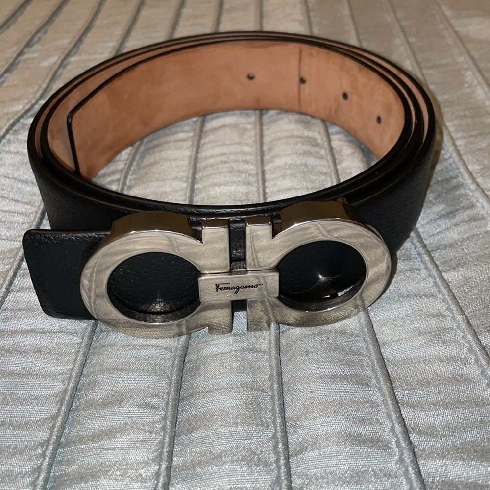Mens Salvatore Ferragamo Gancini belt (Black) 105cm